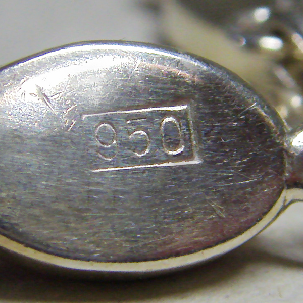 (b1256)Silver bracelet with Rhodochrosite stones.